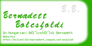 bernadett bolcsfoldi business card